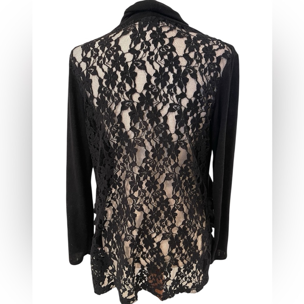 Vintage y2k wet seal black lace cardigan Whimsigoth Fairygrunge Med Large USA - Picture 2 of 8